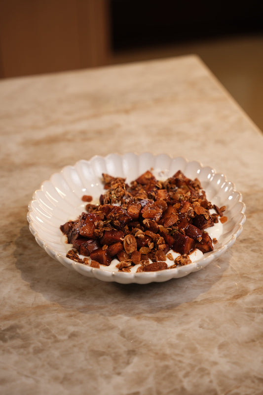 A Cozy Fall Morning in a Bowl: High-Protein Yogurt with Warm Apple Crumble