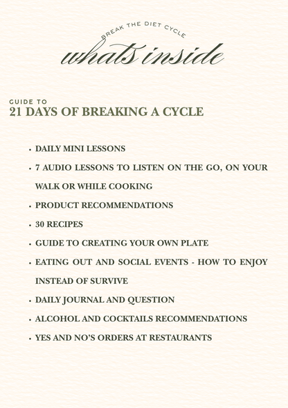 BREAK THE DIET CYCLE GUIDE