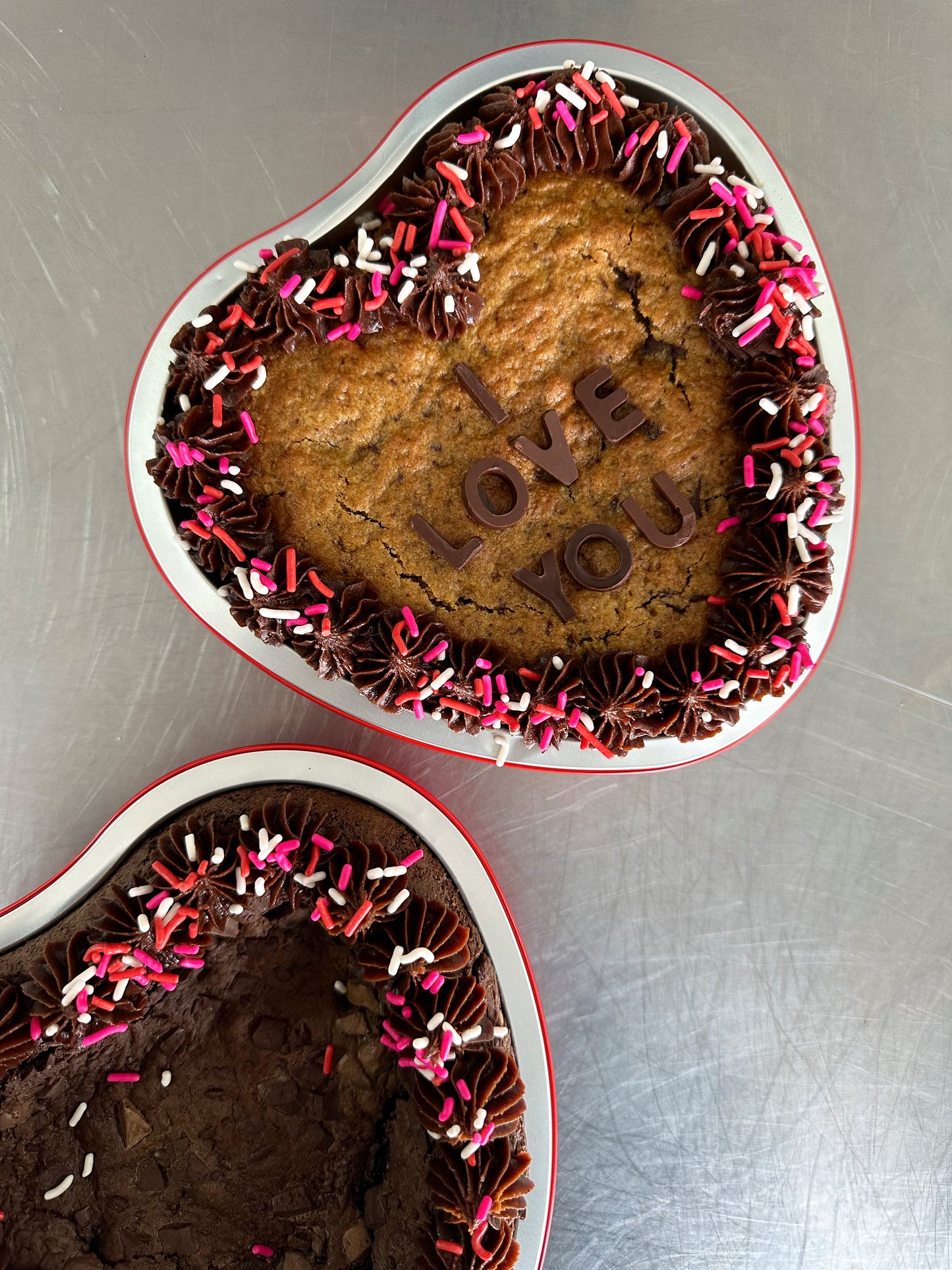 Heart Shaped Cookie / Brownie Cake