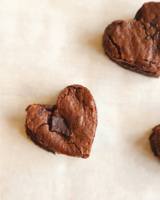 Heart Shaped Chewy Brownies