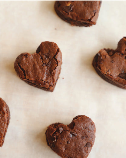 Heart Shaped Chewy Brownies